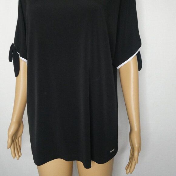 Ivanka Trump Cold Shoulder Tie Split Sleeve Blouse - Picture 4 of 12